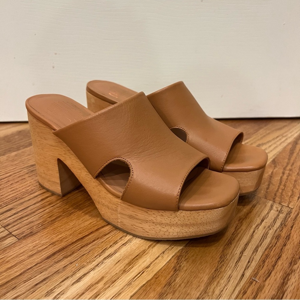 Charlotte Stone Nina Clogs Brown Tan Leather Women’s 7 - Picture 4 of 10